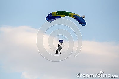 Unidentified skydivers, parachutist Stock Photo