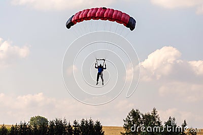 Unidentified skydivers, parachutist Stock Photo