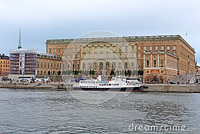 Unidentified tourists visit Royal Palace in Stockholm, Sweden Editorial Stock Photo