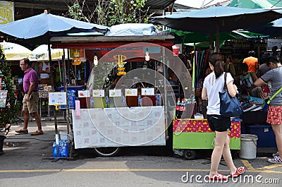 Unidentified vendor food at Chatuchak weekend market in Bangkok Editorial Stock Photo