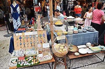 Unidentified vendor selling hand craft Editorial Stock Photo