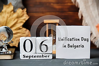Unification Day in Bulgaria of autumn month calendar september Stock Photo