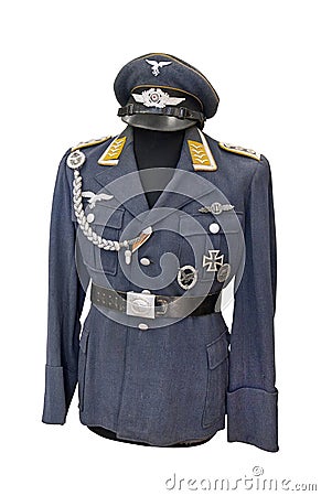 Uniform of staff sergeant of German Air Force ( Luftwaffe) Stock Photo