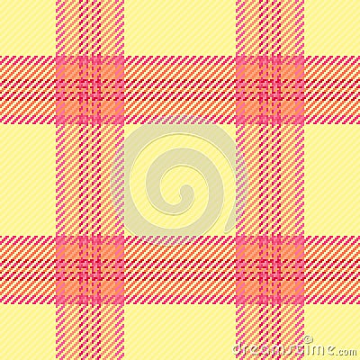 Uniform vector seamless background, installing texture pattern textile. Good tartan check plaid fabric in yellow and red colors Vector Illustration