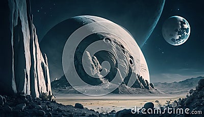 uninhabited planets in the galaxy, generative ai Stock Photo