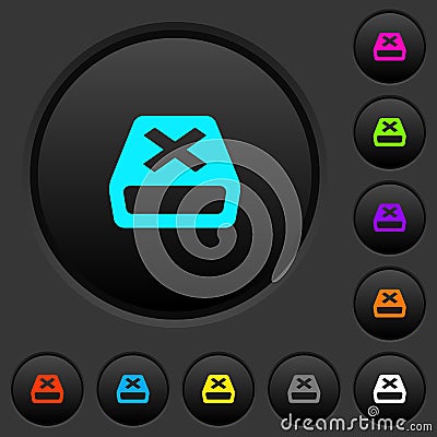 Uninstall dark push buttons with color icons Stock Photo