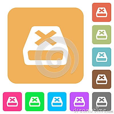 Uninstall rounded square flat icons Stock Photo