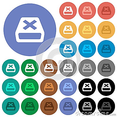 Uninstall round flat multi colored icons Stock Photo