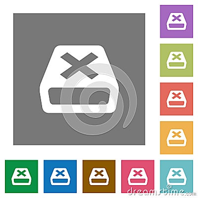 Uninstall square flat icons Stock Photo