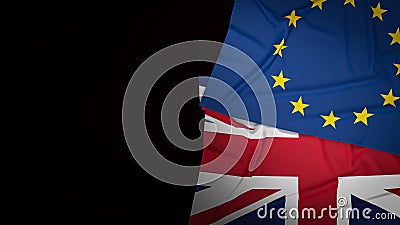 The Union Jack flag and euro flag for background 3d rendering Stock Photo