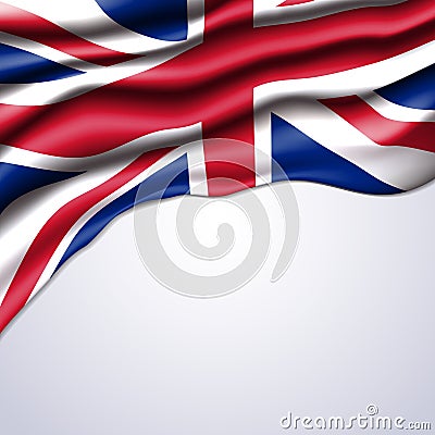 Union jack flag realistic Vector Illustration