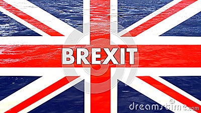 The word `Brexit` on water flowing in the background Stock Photo
