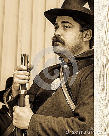 Union soldier portrait in septia Editorial Stock Photo