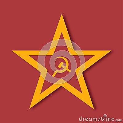 Communist star symbol hammer and sickle Editorial Stock Photo