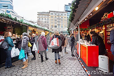 Union Square NYC Greenmarket Holiday Market Editorial Stock Photo