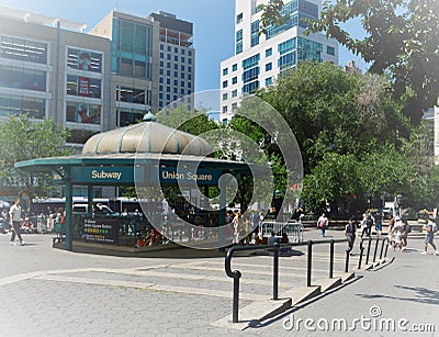 Union Square Park Subway Station New York City Tourist Trendy Attraction Editorial Stock Photo