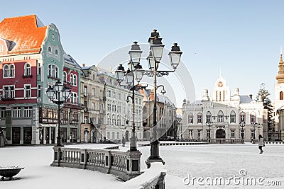 Union square in Timisoara Editorial Stock Photo