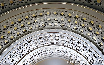 Union Station, Washington, DC-circa August 2016: Architectural Detail of a portion of the ceiling of the Amtrak station in DC Editorial Stock Photo