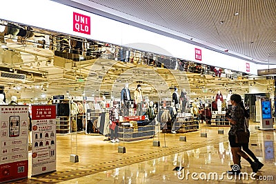 Uniqlo logo fashion retail shop front Editorial Stock Photo