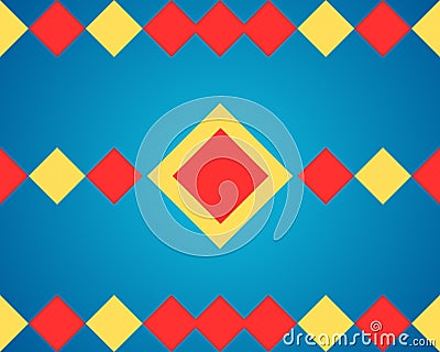Unique abstract background with a combination of three colors in the form of a large and small diamond chain pattern Stock Photo