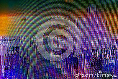 Abstract digital design backdrop with tv glitch error Stock Photo