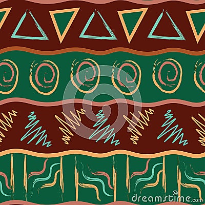 Unique abstract vector seamless pattern in African style Vector Illustration