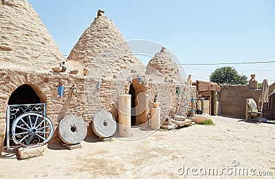 The Unique Ancient Beehive Houses of Harran, Turkey Stock Photo