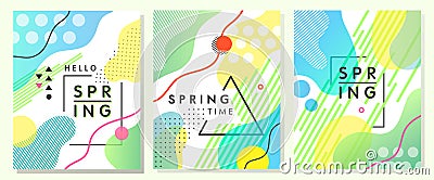 Unique artistic spring cards Vector Illustration