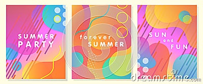 Unique artistic summer cards Vector Illustration