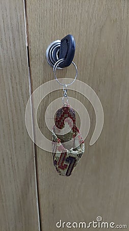 A unique and attractive keychain suitable for use as a decoration for your keys Stock Photo