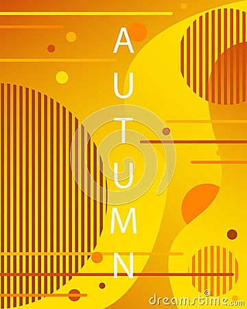 Unique autumn geometric background with gradient shapes. Vector Illustration