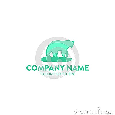 Unique bear logo template. vector. editable Vector Illustration