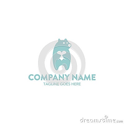 Unique bear logo template. vector. editable Vector Illustration