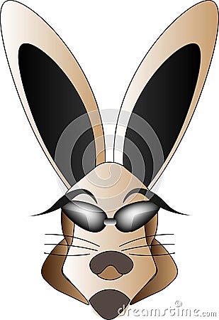 Unique and beautiful rabbit head Vector Illustration