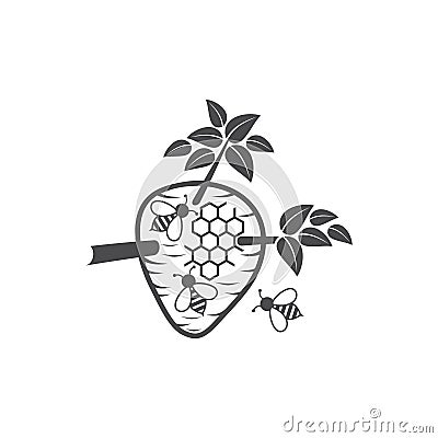 Unique of beehive wild Vector Illustration