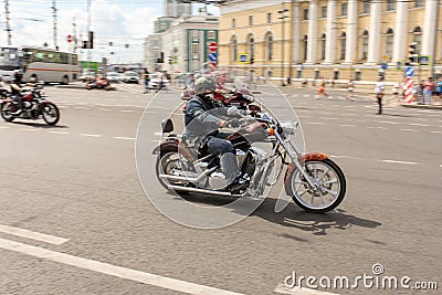 A unique bike on the parade. Editorial Stock Photo