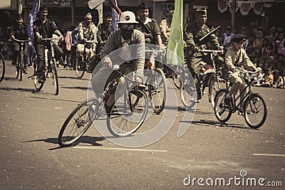 Unique bike in surabaya street Editorial Stock Photo