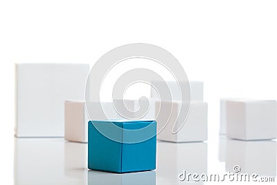 Unique blue box Stock Photo