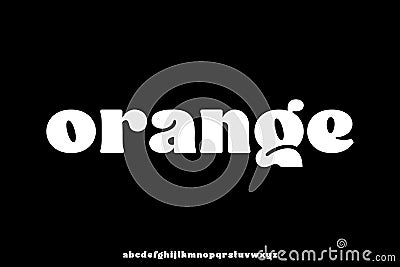 Unique bold retro style alphabet display font vector. Playful orange typeface Vector Illustration