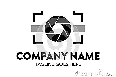 Unique camera, photography logo template Vector Illustration