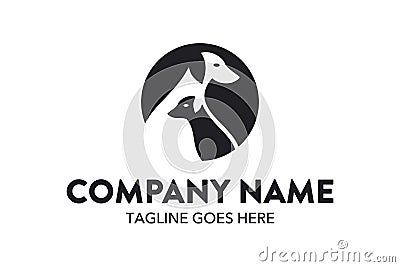 Unique cat, dog, pt, petshop logo template Vector Illustration