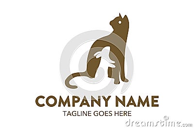 Unique cat, dog, pt, petshop logo template Vector Illustration