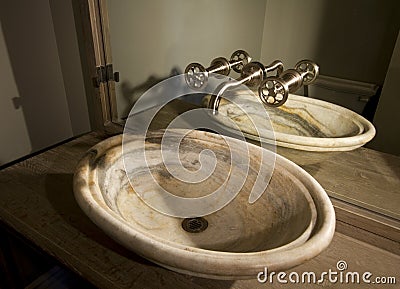 Unique ceramic sink Stock Photo