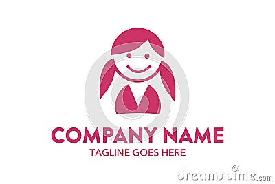 Unique child care. children logo template Vector Illustration