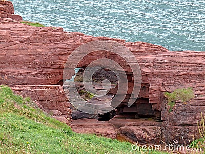 Unique cliffs in Arbroaht. Stock Photo