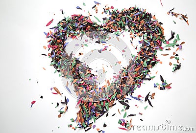 An unique confetti heart Stock Photo