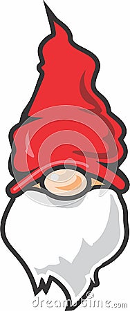 Unique Cute Graphic Gnome Clipart Vector Illustration