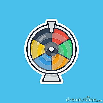 Unique cute spin wheel with six different colors Vector Illustration