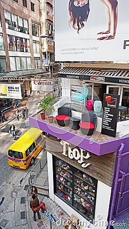 Unique display at a furniture store in Hong Kong, China Editorial Stock Photo