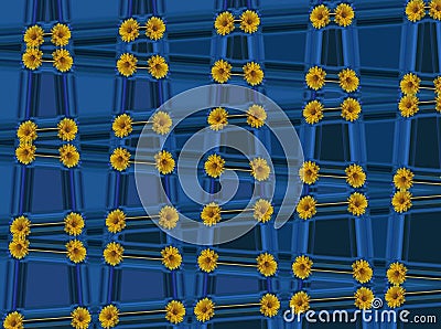 Yellow flower on blue background! Background image, wallpaper, background picture. Very beautiful picture from me with love! Stock Photo